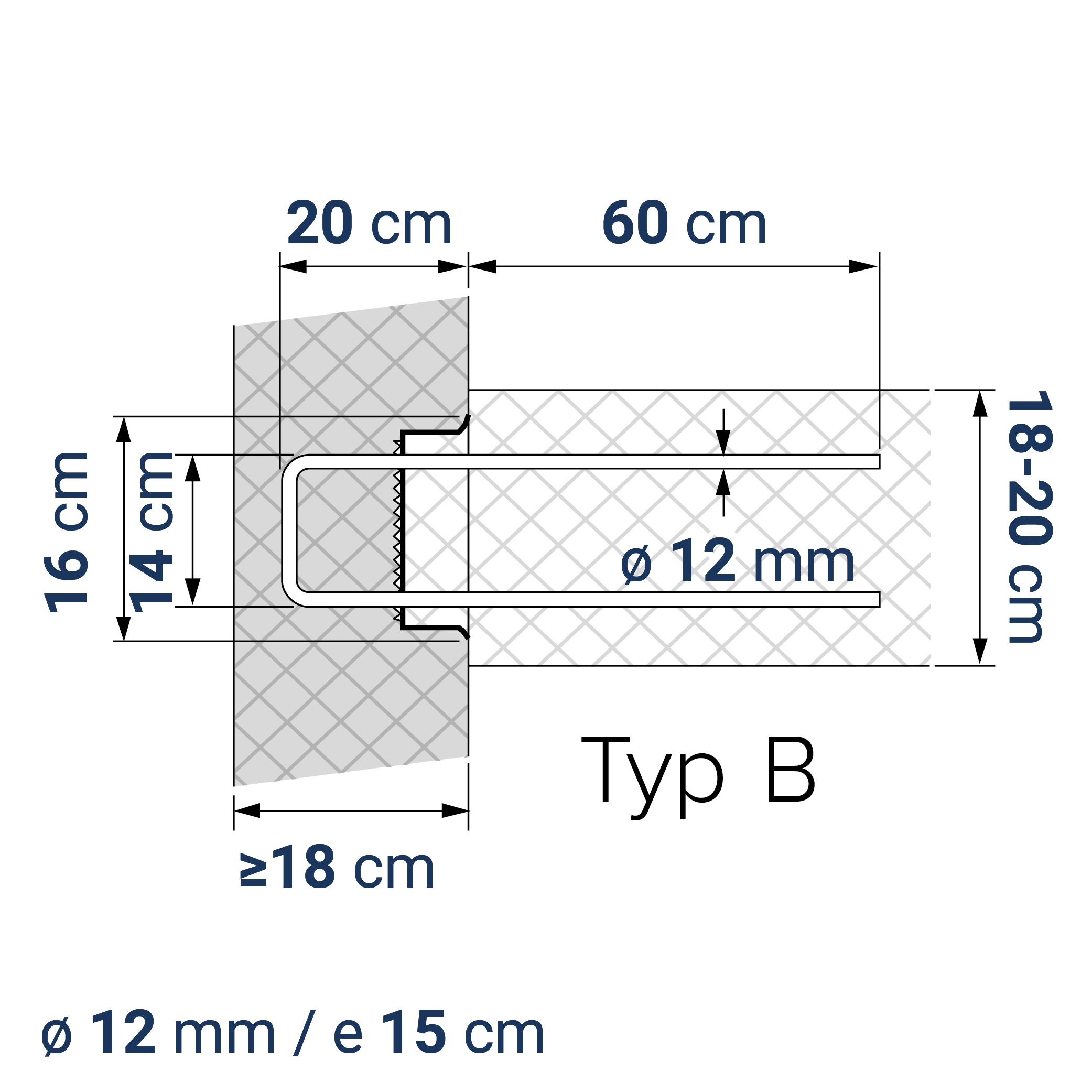 A431001650 7640324040479 BE-BOX® Bewehrungsbox Typ B14-12-15 h20 lü 60 | Variante zu COMAX 165 | 125 cm | 10.08 kg/m